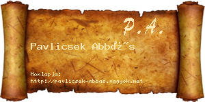 Pavlicsek Abbás névjegykártya